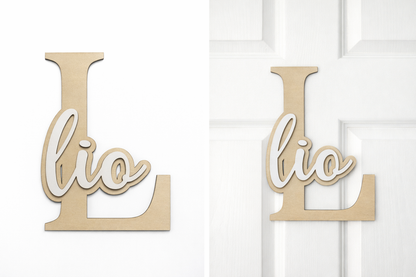Personalisierter Holz Schriftzug mit Initiale & Name